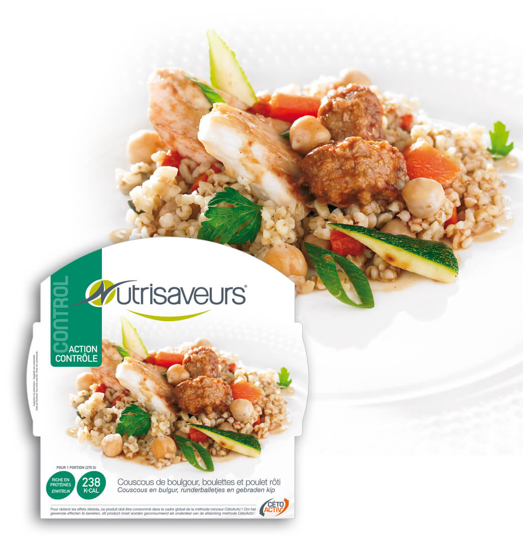 control ready meal chicken and beef meatballs with couscous